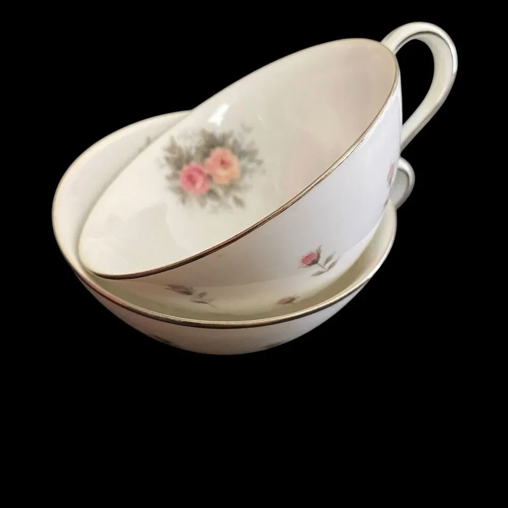 Vintage Harmony House Rosebud Fine China Replacement Teacups Set Of 2 Japan Pink